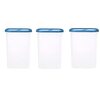 SIMPARTE 360° AirTight Kitchen Storage Container Set for Rice|Dal|Atta|Flour|Cereals|Pulses|Snacks, Stackable|BPA Free|Modular Design|Set of 3 (2400 ml), Sky Blue
