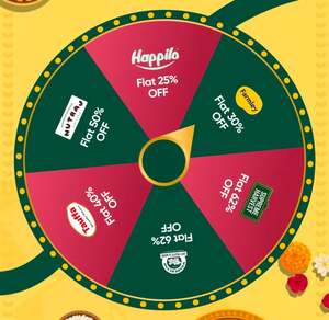 Spin The Wheel, answer a question and unlock a Rakhi deal-ight.  ( Unlocks Coupon on Happilo, Farmley, Supreme Harvest, NUTRAJ, Tauffa, Wonderland )