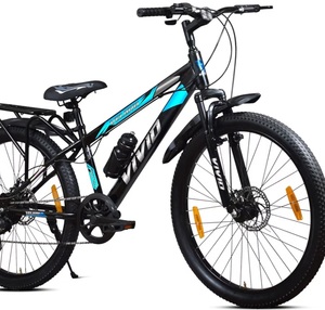 Leader Vivid Valero 26T IBC 7 Speed Cycle for Men with Front Suspension & Dual Disc Brakes | Gear Bicycle for Men | Mountain Bike with Inbuilt Carrier & Steel Frame | Ideal for 10+ Years – Black