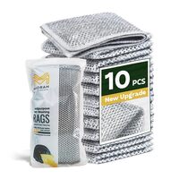 MIORAH 10Pc Steel Scrubber for Kitchen Utensils Non-Scratch Dishwash Scrub for Kitchen Cleaning | Utensil Cleaner Scrub & Vessel Cleaning Tool Silver