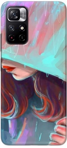 PRINTFIDAA Pretty Woman Under The Umbrella Painting Printed Designer Hard Case for Redmi Note 11T (5G) Back Cover -(e) RPM1007