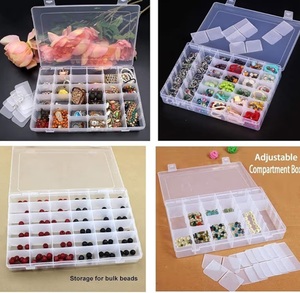 Leawall Plastic 36 Grid Multicolorpurpose jewellery organisers box Rectangular organizer storage box, with Adjustable Dividers, Transparent storage box and organiser for Jewelry Beads Earring