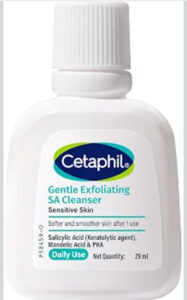 Cetaphil Gentle Exfoliating SA Cleanser 29ml | Daily Foaming Face Wash with Salicylic Acid, Mandelic Acid & Gluconolactone | Smooth, Even Skin | For Sensitive & Acne-Prone Skin