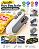 Portable Food Bag Sealer with Cutter & Magnet | Mini Rechargeable Heat Sealing Machine for Snacks, Chips & Travel