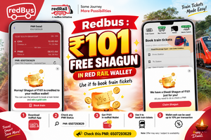Redbus : Get ₹101 in RedBus/RedRail Wallet for FREE!