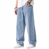 S R Men's Blue Straight Fit Denim Jeans, 100% Cotton, Stretchable, Mid Rise, 5-Pocket Casual Wear
