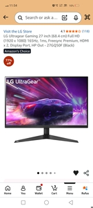 LG 27" 165hz Monitor @ 4839₹ ± 5₹ (location specific)