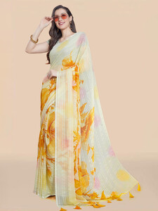 Buy Rani Saahiba Floral Poly Chiffon Saree - Sarees for Women 30071166 | Myntra