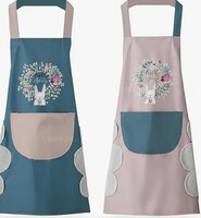 KASHIVAL Waterproof Kitchen Apron For Women With Big Front Pocket & Integrated Hand-Wiping Towel, Oil-Proof Cooking Apron For Baking & Grilling, Stain-Resistant Multi Design (२% coupon discount)