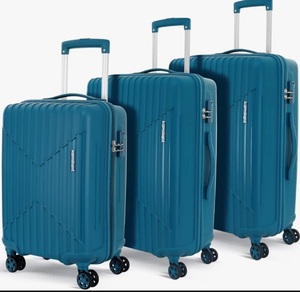 KAMILIANT by American Tourister Savvy | Trolley Bag Set of 3 (55+70+80 cms) for Travel| Hard Case Polypropylene (PP) Suitcase | 360° 8-Wheel Luggage Trolley | Combination Lock | Deep Ocean