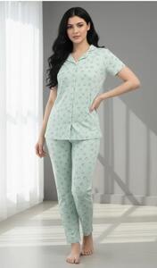 Dollar missy Women Shirt & Pyjama set Green Printed
