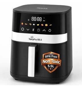Inalsa Tasty Fry D5.5 ,1400W,Air Crisp Technology,Air fry,Bake,Roast,Reheat,Dehydrate Air Fryer