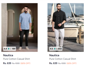  up to 76% off  on Nautica Mens Shirts