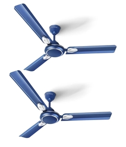 Longway Kiger | Decorative with 2 Year Warranty 1200 mm Ceiling Fan (Silver Blue | Pack of 2)