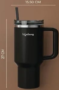 Lifelong Double-Walled Vacuum Insulated Tumbler with Unbreakable Tritan Lid 1200ml | Keeps Drinks Hot for 5 Hours & Cold for 9 Hours | Recycled Stainless Steel, Leakproof Lid & Comfort-Grip Handle