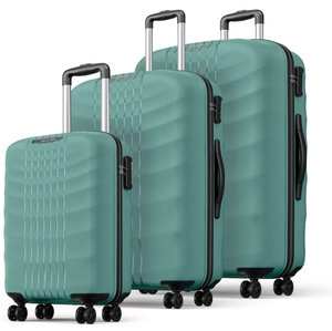 Magnum by Safari Hard Body Set of 3 Luggage 8 Wheels - LIFT 55/66/75 4W SAGE GREEN - Green