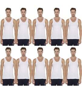 Rupa TOPMAN Pack of 10 Rupa Topman White RN vest Men Vest M, L Size