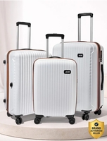 ALFA by VIP Hard Body Set of 3 Luggage 8 Wheels - Excel Secure Hard Side Luggage | Trolley Bag 