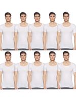 10 Vests: Rupa Jon Half Sleeves Vest for Men, 100% Cotton Material, Round Neck, Pack of 3
