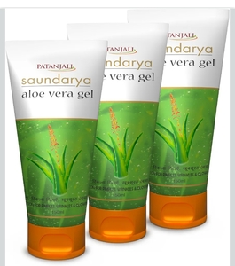 Patanjali Saundarya Aloe Vera Gel with Natural Aloe Vera Extract 150ml (Pack of 3)