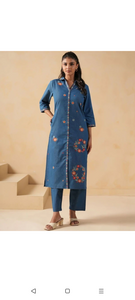 Take a look at this Women Cotton Blend Kurti Pant Set on Flipkart