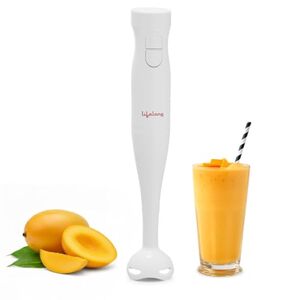 Lifelong 300W Electric Hand Blender for Kitchen | Dual Speed Control | Detachable Stainless Steel Blade | Easy Click Fit Locking | Multipurpose Blender for Smoothies & Juices