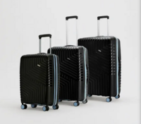 LAttitude By Provogue Core Set of 3 Trolley Bags Cabin + Medium + Large Polypropylene Hard Suitcase, 8 Spinner Wheels, Recessed Number Lock