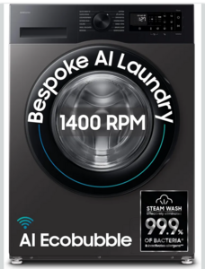 Samsung 9 kg, 5 star, AI EcoBubble, Super Speed, Wi-Fi, Hygiene Steam with Inbuilt Heater, 