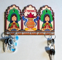 SK Wood Craft Wood Key Holder (7 Hooks, Brown)_Keyholder813
