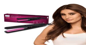 Philips HP8302 Selfie Hair Straightener (Ceramic Plates, 210C, 60s Heat-Up, Black)