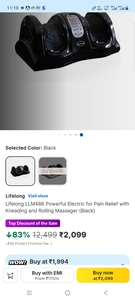 Lifelong LLM486 Powerful Electric for Pain Relief with Kneading and Rolling Massager 