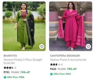 AJIO: Women's Clothing Under ₹799 | Upto 92% off