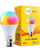 wipro 9W Bluetooth Enabled Smart Bulb B22 | 16 million Colours | White Tunable (Warm, Neutral & Cool White) | Dimmable | App-Control | Music Sync | Schedule & Scenes 