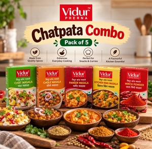 Digihaat: Vidur Prerna Chat, Chole, Paneer, Kitchen King Masala & Red chilli powder Pack of 5 Combo 460 gm