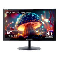 ZEBRONICS Zeb-V19Hd 18.5 Inch (46.99 Cm) Led Monitor with Supporting Hdmi, Vga Input, Hd 1366 X 768 Pixels, 16.7M Colors, Glossy Panel, Slim Design & Wall Mountable, Black 

