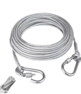 Heavy Duty Clothes Drying Rope 5 Meter with Hooks | Strong Steel Clothesline Wire | Rust Resistant & Durable | Ideal for Balcony, Bathroom, Travel, Camping & Home Use