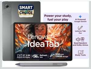 Lenovo Idea Tab (Smartchoice) with Tab Pen | WiFi Only |11" 2.5K IPS Display |6GB RAM + 128GB ROM (Expandable Upto 2TB)