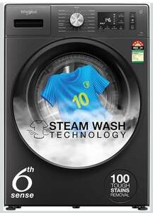 Whirlpool 7 Kg 5 Star Inverter Front Load Washing Machine with In-Built Heater (SUPREME CARE 7012 -E, Midnight Grey, 100+ Tough Stains, Steam Technology, 2025 Model)
