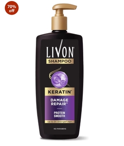 (650ml) Livon Keratin Shampoo for Women & Men | Repairs Damaged Hair | Smooth & 5x Stronger Hair