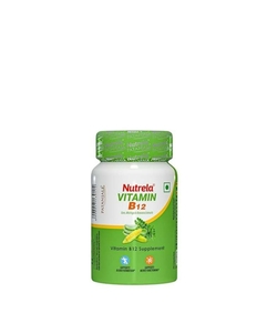 Nutrela vitamin B12 biofermented plant based supplement for men & women with moringa & alovera extract 30 veg capsules 