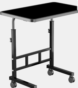 movable table 4 wheels adjustable heights