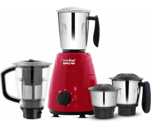 Greenchef Ripple Pro Mixer Grinder - 3 SS Jars with SS Blades,Juicer Mixer Jar,1HP power, 230-240v,18000 RPM,Red Color,ISI Certified,Heavy Duty Motor,5 Year Warranty on Motor