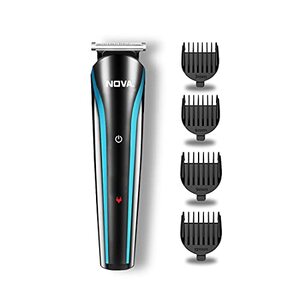 Nova NHT 1073 USB Rechargeable and Cordless: 60 Minutes Runtime Professional Hair Clipper for Men, Blue