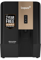 Livpure Allura Prime Water Purifier RO+UV+UF+Copper+Alkaline | Zero Cost for 2 Yrs - Filters Included | 10 Stage Advanced Purification | In Tank UV Sterilisation | 7 Ltr