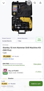 Stanley Hammer Drill Machine Kit (120 Pcs)