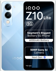 iQOO Z10 Lite 5G (Titanium Blue 2026, 4GB RAM, 64GB Storage) | Dimensity 6300 5G Processor | 50MP Sony AI Camera