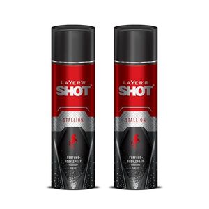 Layer'r SHOT Stallion Body Spray for Men, 120ml Pack of 2