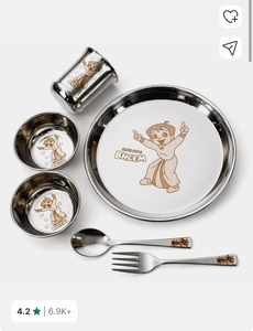 Swarn Bhumi Chhota Bheem Steel Dinner Set (Pack of 6)