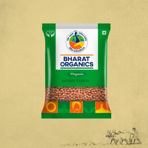 Bharat Organics Unpolished Brown (Kala) Chana - 500g