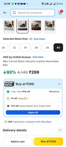 LOOOT 98% on Men Formal Black Genuine Leather Reversible Belt on Flipkart HRX BRAND - 100% WITH Super coin 
https://dl.flipkart.com/s/QEplEWNNNN